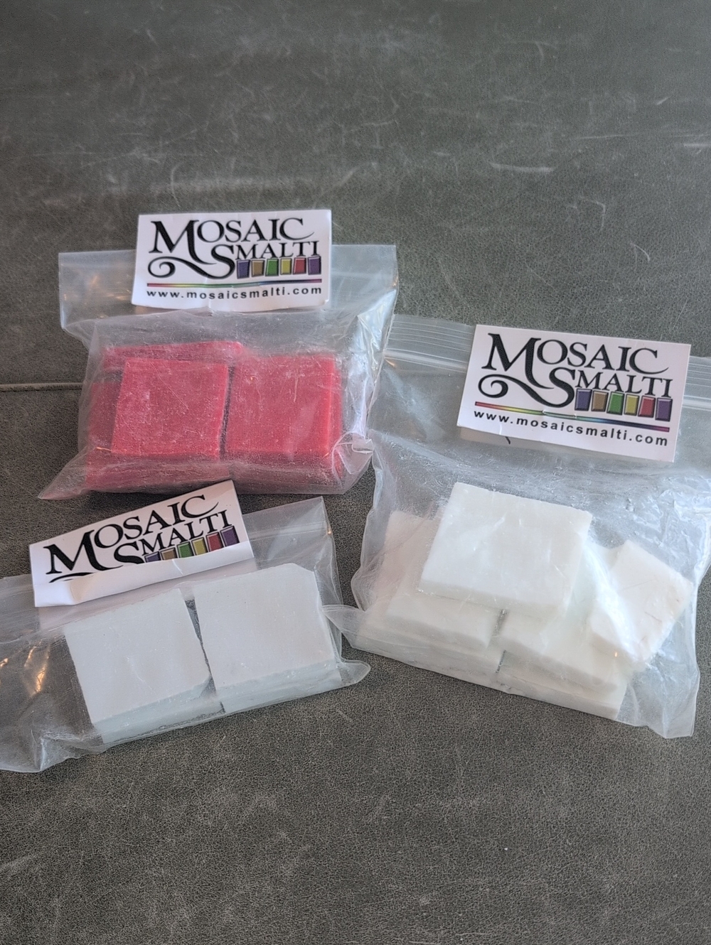 Mosaic Smalti Glass Mosaic Tiles - White & Red